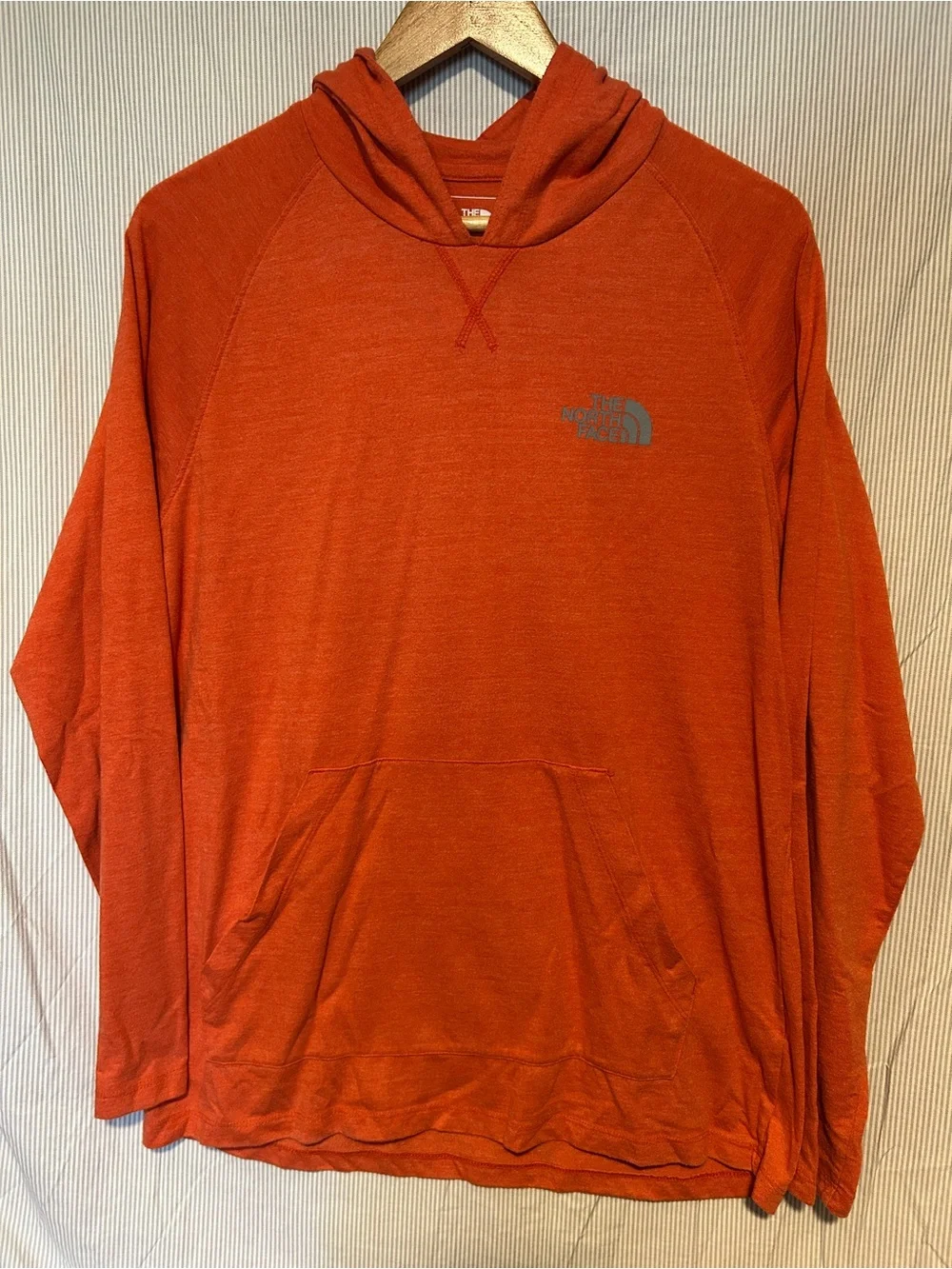The North Face Men's Orange Hooded Pullover Sweatshirt